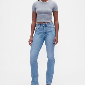 Gap Curvy 90s Straight Jeans 31 Short Medium Indigo High Rise